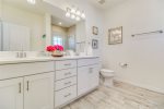 Master bath with dual vanities and walk-in shower 